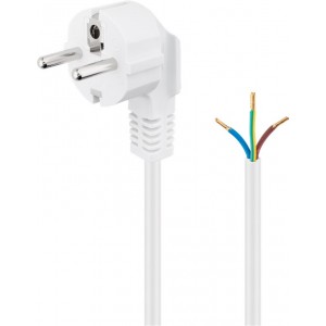 C&acirc;ble &agrave; contact de protection coud&eacute; &agrave; confectionner, 1,5 m, blanc