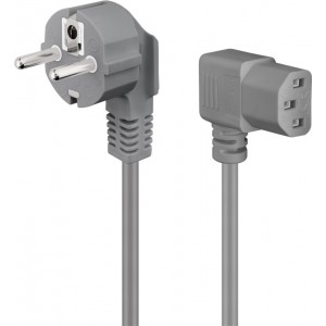 C&acirc;ble de raccordement pour appareils froids, coud&eacute; des deux c&ocirc;t&eacute;s, 2 m, gris