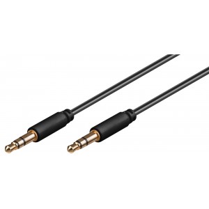 C&acirc;ble de connexion audio AUX, 3,5 mm st&eacute;r&eacute;o 3 p&ocirc;les, slim, CU
